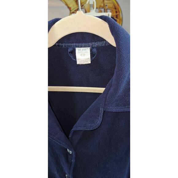 St. Eve Intimates Navy Blue Fleece Pajama Set - Size Large - Picture 3 of 8